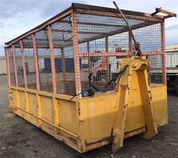 Hook Lift Bin with Enclosed Cage