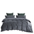 Dreamaker Corduroy Quilt Cover Set Double Bed Charcoal
