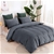 Dreamaker Corduroy Quilt Cover Set Queen Bed Charcoal