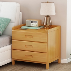 Bamboo Bedside Table Nightstand Storage 