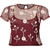 Glamorous Womens Mesh Embroidered Top with Cami