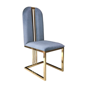 2X Dining Chair Stainless Gold Frame & S