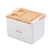 Vibes Portable Cooler Box with Bamboo Lid White & Peach 36x27.5x26cm