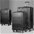 Wanderlite 3pc Luggage Trolley Set Suitcase Travel TSA Hard Case Black