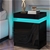 Bedside Table RGB LED Nightstand 2 Drawers High Gloss Black ALFORDSON