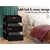 Bedside Table RGB LED Nightstand 3 Drawers High Gloss Black ALFORDSON