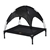 Charlies Elevated Pet Bed With Tent Black Medium
