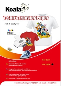 180gm A4 T-Shirt Transfer - Light (20 Sh