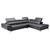 5 Seater Lounge Set Grey Colour Leatherette Corner Sofa Couch with Chaise