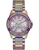 GUESS Women's 40mm Crystal Embellished Watch, Glitz Silver Dial, Purple Gli