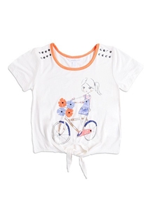 Pumpkin Patch Girl's Tie Front Bicycle T