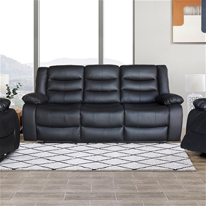 3 Seater Recliner Sofa In Faux Leather L