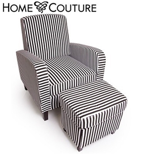 Home Couture Armchair & Ottoman - Black 