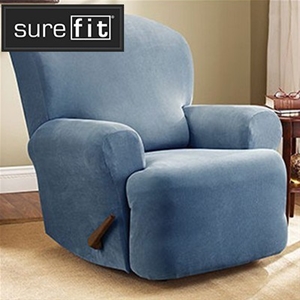 Sure Fit 1-Seater Recliner Blue Stretch 