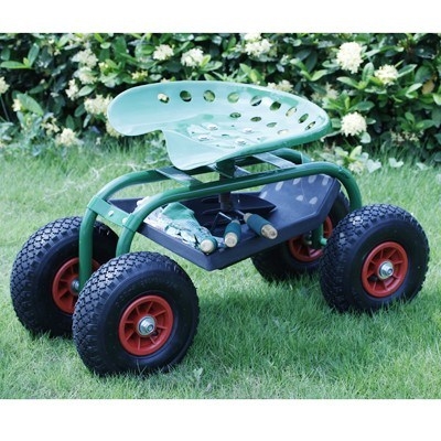 Rolling Work Garden Cart Seat With Tool Tray Grays Australia - Rolling Garden Seat