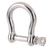 5 x Stainless Steel Standard Bow Shackles 10mm, Grade 316. Buyers Note - D