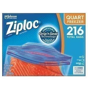 ZIPLOC 216pk Quart Freezer Storage Bags,