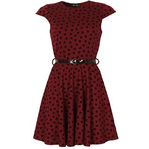 ClubL Women's Heart Skater Dress With Ca