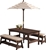 KIDCRAFT Outdoor Table & Bench Set with Cushions & Umbrella, Color Oatmeal