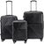 TOSCA Huston 3pc Hardside Luggage Suitcase Set, Black, Large: 120L, Medium: