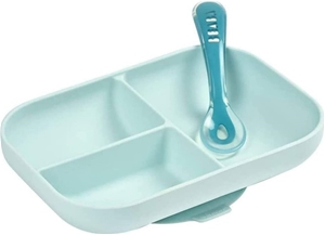 BEABA Divided Silicone Plate and Spoon S