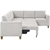 THOMASVILLE Fabric Sectional With Extended Seating & Solid Wood Walnut Fini