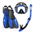 EMSINA Mask Fin Snorkel Set with Adult Snorkeling Gear, Panoramic View Divi