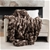 MON CHATEAU Luxury Collection, Faux Fur Throw, 152 x 177cm, Ruched Brown.