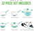 GREENLIFE Soft Grip Ceramic Nonstick 12 Piece Cookware Pots and Pans Set, T