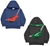 2 x Kids' Fanny Pack Hoodies, Size 3T, 60% Cotton, Blue/Red & Grey/Green, 1