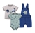 2 x 3pc PEKKLE Infant's Set, Size 6M, Incl: Overall, Bodysuit & Tee, Dino.