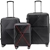 TOSCA Huston 2pc Hardside Luggage Suitcase Set, Black, Large: 120L, Medium: