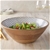 MIKASA Enameled Mango Wood Serving Bowl, Grey Diamond Pattern. Dimensions: