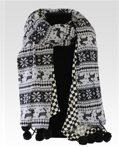 Niclaire Black White Convertible Scarf