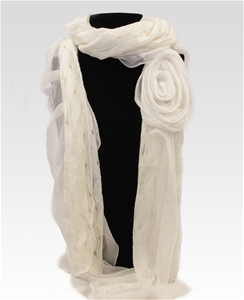 Niclaire Crocheted Long Scarf With Silky