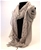 Niclaire Crocheted Long Scarf With Silky Rose