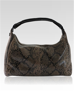Niclaire Python Print Leather Handbag