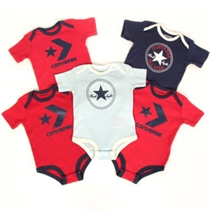 Converse Baby Boy's 5 Pack Bodysuits