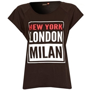 Only Womens New York London Milan T-Shir