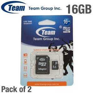 2 Pack 8GB Team Group Micro SDHC Cards &