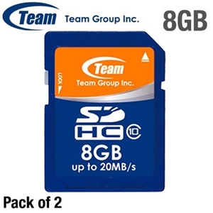 2 Pack 8GB Team Group SDHC Class 10 Memo