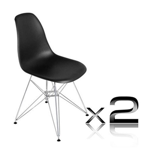 Set of 2 Replica Eames Side Chairs Chrom