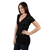 Calvin Klein Jeans Womens Short Sleeve V Neck Long Body Lurex Top