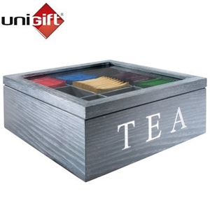 UniGift Vintage Wooden Tea Storage Box -