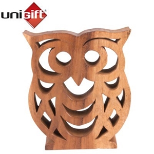 20cm x 25cm UniGift Decorative Wooden Ow