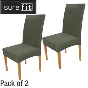 Buy Sure Fit Stretch Dining Chair Cover 2 Pack Green Grays Australia