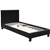 Modern King Single PU Leather Wooden Bed Frame w/ Slat Base Midnight Black