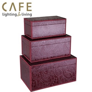 CAFE Home Decor Set of 3 Storage Boxes -