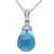 5 Carat Sky Blue Topaz and Diamond Fashion Pendant in Sterling Silver