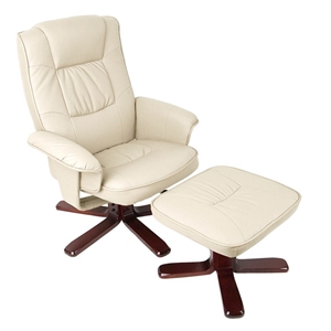 PU Leather Lounge Recliner Chair Ottoman